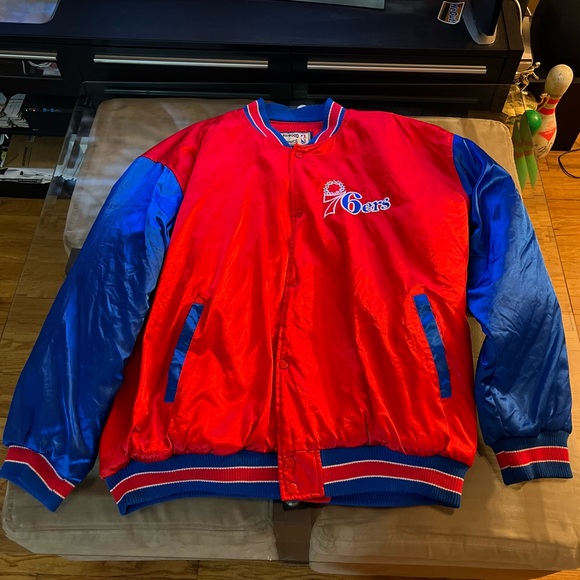 Philadelphia 76ers Bomber Satin Jacket XXL G-III Carl Banks NBA Basketball - Picture 1 of 5